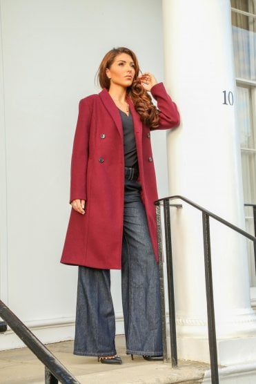Double Breasted Shawl Collar Coat