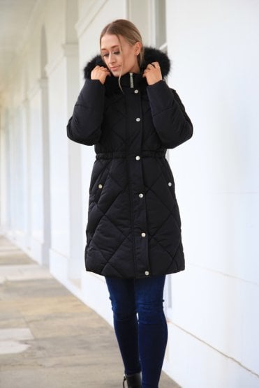 Lux Satin Long Puffer Coat