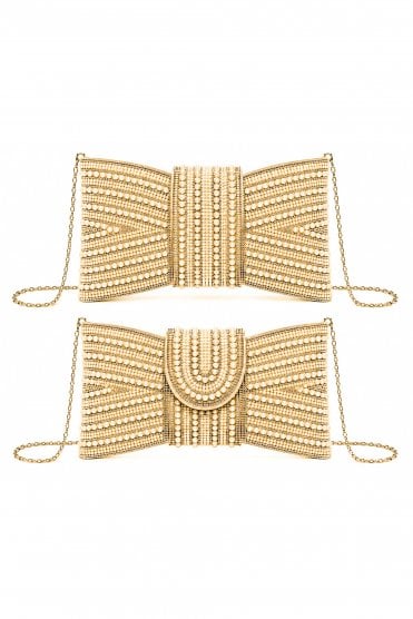 Pearl Bow Clutch Bag