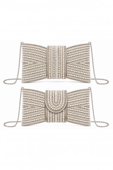 Pearl Bow Clutch Bag
